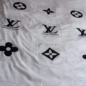 Louis Vuitton Monogrammed White and Black Throw